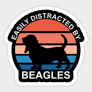 Easily Distracted By Beagles - White Text Sticker